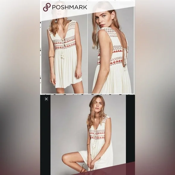 Free People Simply Fall Embroidered Mini Dress - Picture 3 of 9